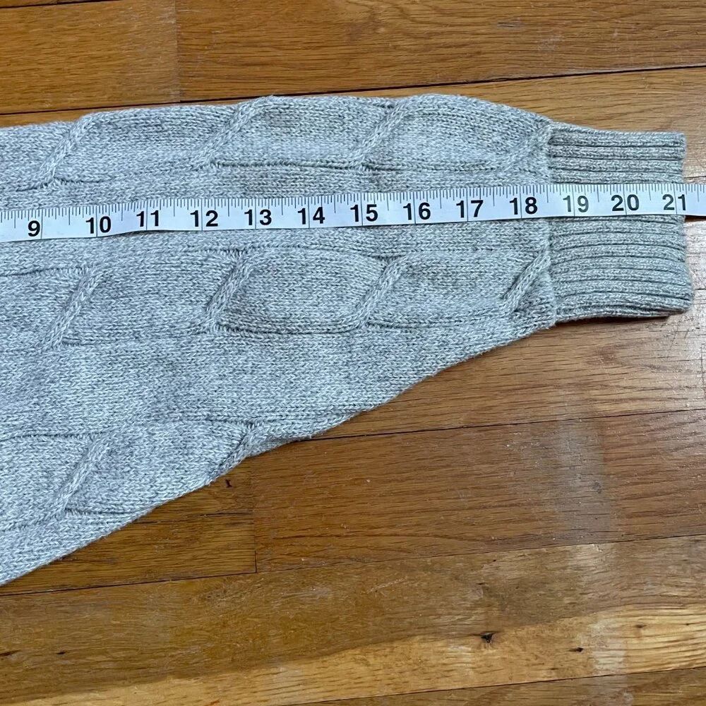 Vintage GANT USA Grey Cable Knit Sweater - Old Money Aesthetic L
